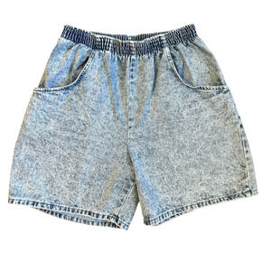 Vintage Cascade Blue's Acid Wash Indigo Blue Denim Short Size 10
